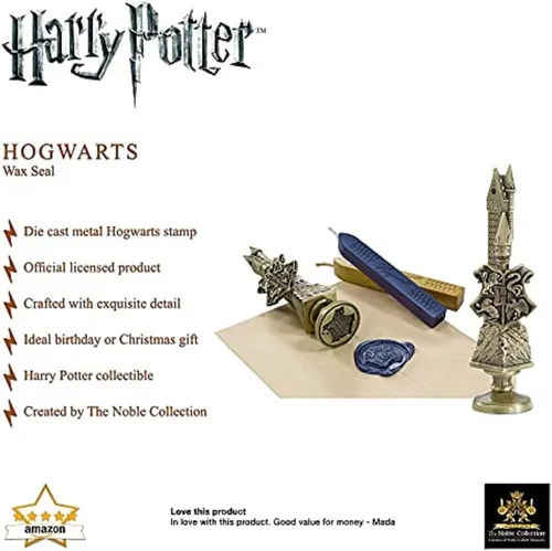 Vista 3 de The Noble Collection Harry Potter Hogwarts - Sello de cera de 6.5 pulgadas (6.5 in) de metal fundido a presión y juego de cera de color morado