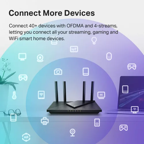 Vista 9 de TP-Link Router AX1800 WiFi 6 (Archer AX21) – Internet inalámbrico de banda dual, Gigabit, Easy Mesh, funciona con Alexa - Un Dispositivo Certificado