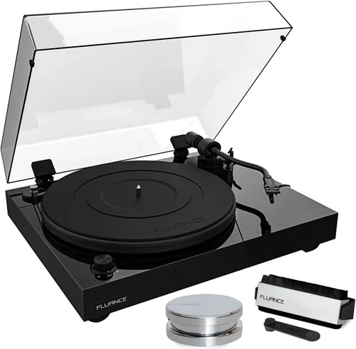 Vista 10 de Fluance RT82 - Tocadiscos de vinilo de alta fidelidad de referencia con cartucho Ortofon OM 10, motor de control de velocidad, peso de récord, lápiz