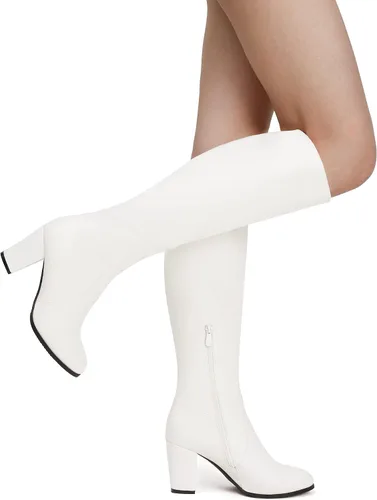Vista 5 de DREAM PAIRS - Botas altas de tacón grueso para mujer, largo por encima de la rodilla
