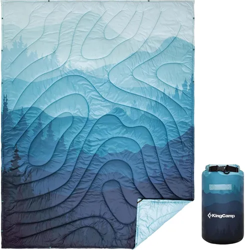 Vista 18 de KingCamp Manta de camping ultraligera, manta plegable portátil, 79 x 57 color fantasía (Canoe)