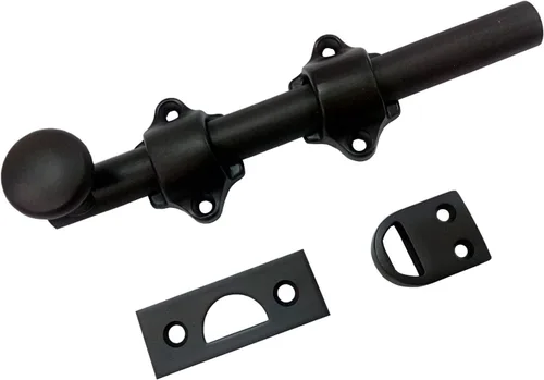 Vista 31 de QCAA Perno de puerta holandés de latón macizo, 12 pulgadas, negro mate, fabricado en Taiwán, 1 paquete