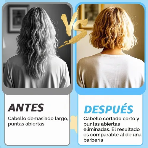 Vista 4 de Herramientas profesionales para el peinado: kit de capas y recorte de bricolaje con clips, guía para flequillo, capas, puntas abiertas - azul
