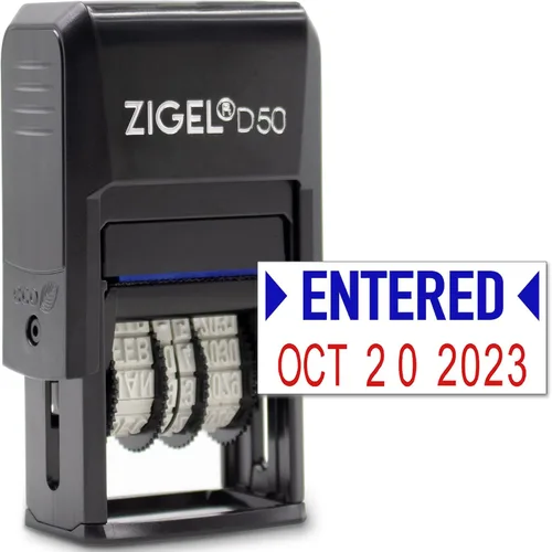 Vista 11 de ZIGEL Sello de Fecha D50 con Completado - Sello de Fecha Autoentintado - Negro