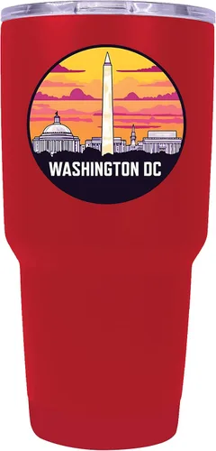 Vista 37 de Washington, D.C. Souvenir - Vaso aislado de acero inoxidable, 24 onzas, color negro, A