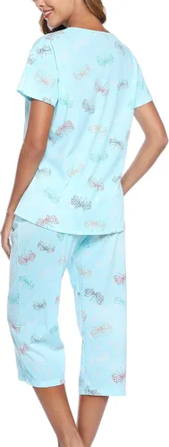Vista 5 de ENJOYNIGHT - Conjunto de pijama para mujer con pantalones capri