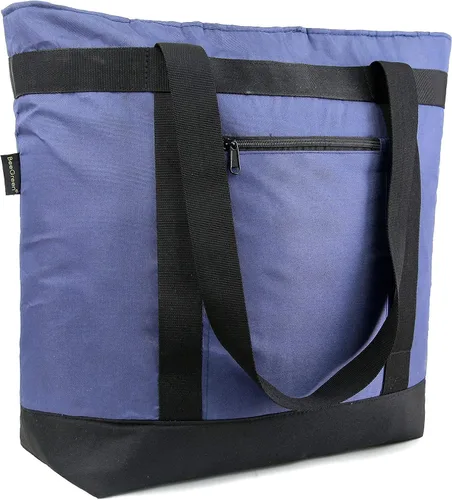 Vista 3 de BeeGreen Bolsas de compras reutilizables para comestibles, paquete de 6 y bolsa térmica aislada, 1 paquete con asas, bolsas de compras resistentes