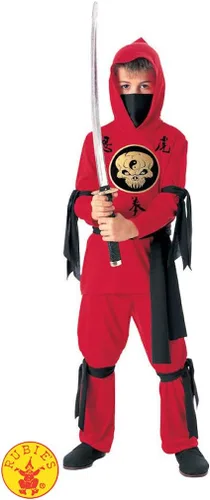 Vista 3 de Disfraz de ninja rojo para niños, L