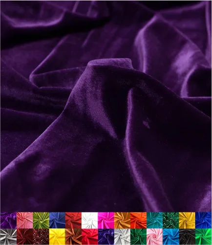 Vista 33 de Barcelonetta Tela de terciopelo elástico Lujo y suave Tela de terciopelo Rollo de 60 pulgadas de ancho 10% elastano Costura, ropa