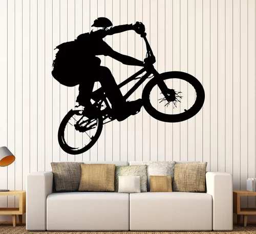 Vista 4 de Pegatinas de pared Vinilo Calcomanía BMX Bicicleta Bicicleta Extreme Sport Decoración para Sala (z2103i)