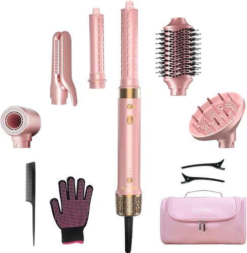 Vista 14 de Air Styler 6 en 1 con secador de pelo y rizadores de envoltura Beige