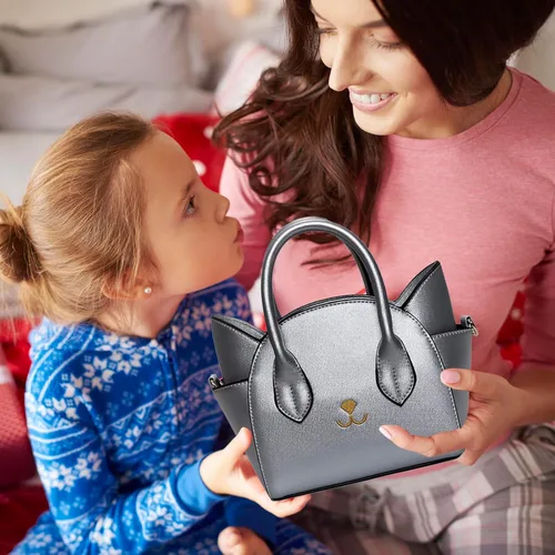 Vista 6 de QZUnique - Bolso cruzada de hombro con asa superior para mujer, diseño de gato