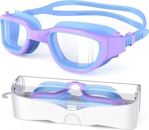 Vista 25 de Gafas de natación para niños, gafas de natación para niños de 6 a 14 años, gafas de piscina con protección UV antivaho para niños y niñas