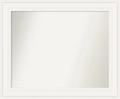Vista 39 de Amanti Art Espejo de baño plateado para sobre el fregadero, espejo cuadrado de níquel cepillado de 30 x 30 pulgadas, marco moderno grande, se cuelga