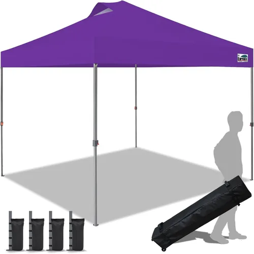 Vista 18 de Eurmax Tienda de campaña desplegable de Estados Unidos de 10 x 10, tienda de campaña para eventos de grado comercial con bolsa rodante patentada sin