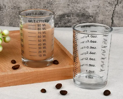 Vista 6 de DS. DISTINCTIVE STYLE Taza medidora de 2 piezas de vaso de chupito con 4 tipos de escala de medición para pequeñas cantidades líquidas