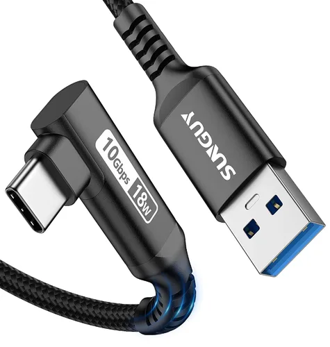 Vista 9 de Cable CarPlay 0.24 m, Cable de Transferencia de Datos de Alta Velocidad USB A a C 3.1 Gen 2 de 10 Gbps Ángulo Recto, Compatible con Android Auto