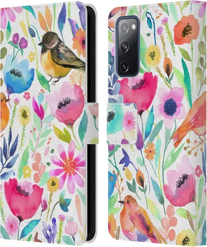 Vista 108 de Head Case Designs Officially Licensed Ninola Brushstrokes Black Summer Patterns Leather Wallet Case Compatible with Samsung Galaxy A07 4G