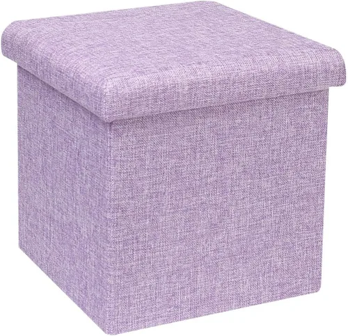 Vista 25 de B FSOBEIIALEO Cubo otomano plegable de almacenamiento con piel sintética para sala de estar, dormitorio, oficina en casa, reposapiés de Negro