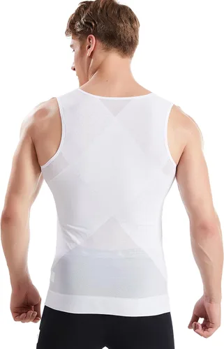 Vista 4 de HANERDUN Camisa de compresión para hombre, adelgazante, moldeadora con cremallera