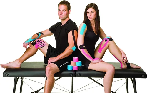 Vista 5 de MUELLER Cinta terapéutica de kinesiología de medicina deportiva, cinta atlética de calidad, sin látex, 20 tiras en I precortadas, 2 x 9.75 pulgadas