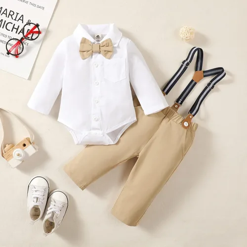 Vista 8 de Ropa de vestir para bebé, caballero para niño, traje de boda infantil de invierno, conjunto de ropa de bautizo de otoño