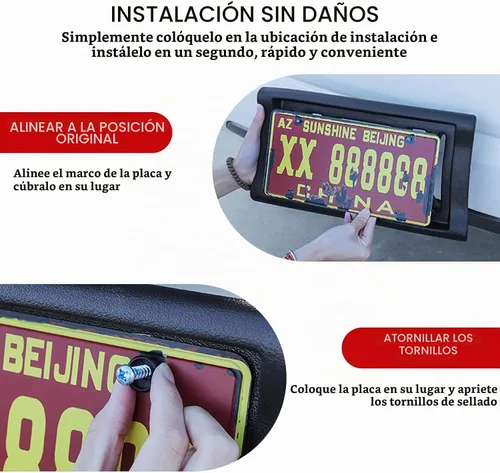 Vista 3 de Protector de Parachoques para Placa de Matrícula, EVA de 2.3" de Grosor Soporte para Placa de Matrícula Protector de Marco de Etiqueta de Carro