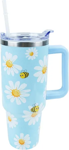 Vista 14 de Vaso de 40 onzas con asa y tapa con pajita a prueba de fugas Regalos inspiradores de cumpleaños del Día de la Madre para mujeres, hombres