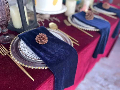 Vista 11 de Servilletas de terciopelo, 20 x 20 pulgadas, servilletas de cena suaves, servilletas de boda, servilletas de mesa adecuadas para bodas, fiestas