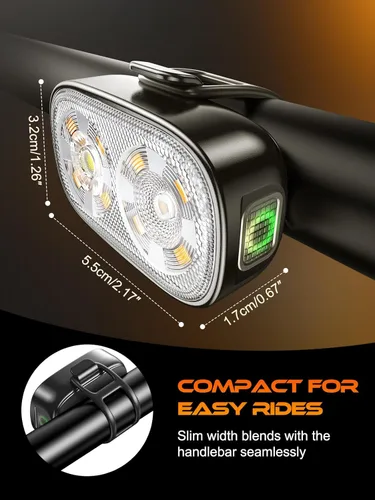 Vista 5 de ISEYOU Bike Lights, Ultra-Slim USB-C Rechargeable Bike Lights Front and Back, 5+6 Lighting Modes & IP65 Waterproof, Super Bright Bicycle Light Set