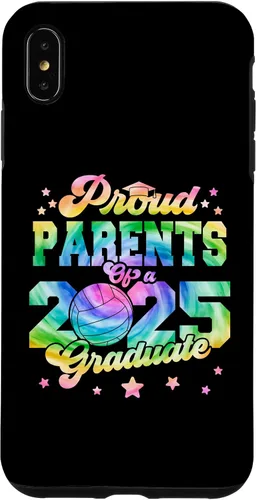 Vista 11 de iPhone 16 Parents of a 2025 Graduate Tie Dye Graduation VolleyBall Case