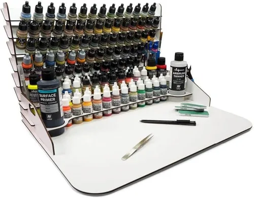 Vista 8 de Vallejo - Expositor de Pintura Montado en Pared para la Organización de Pinturas Acrílicas para Modelos a Escala y Miniaturas Contiene 43 Botellas