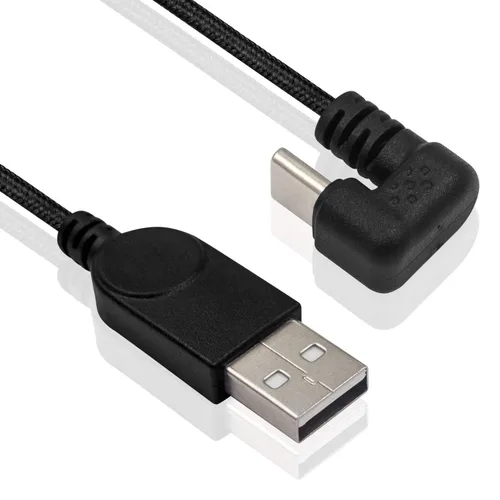 Vista 2 de Poyiccot Cable USB tipo C 3A de carga rápida, cable USB C de 180 grados, cable de carga USB C en forma de U, cable de transferencia