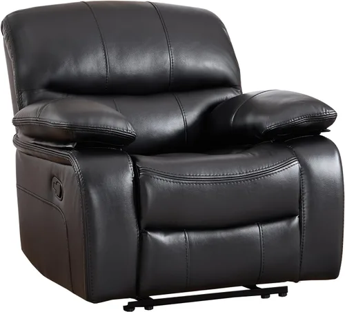 Vista 7 de EBELLO Americana - Silla reclinable manual de piel sintética, sofá reclinable individual minimalista con reposapiés, reposacabezas y reposabrazos