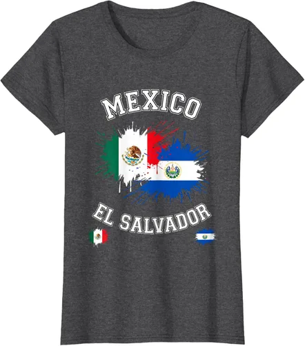 Vista 4 de Camiseta de recuerdo de la bandera vintage de El Salvador de México