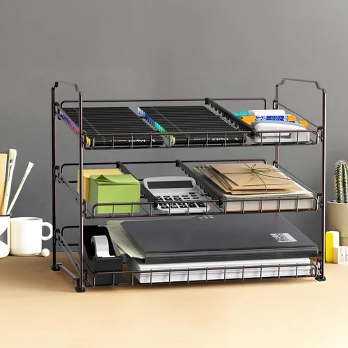 Vista 8 de Simple Houseware Estante Organizador de Latas Apilable para Despensa/Gabinete – 11.5 pulgadas de profundidad x 17 pulgadas de ancho x 13.75 pulgadas