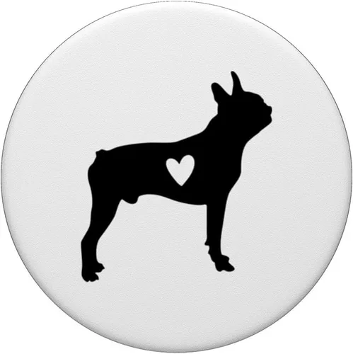 Vista 3 de Boston Terrier Heart Funny Boston Bull Terrier Pet Dog Lover PopSockets Standard PopGrip