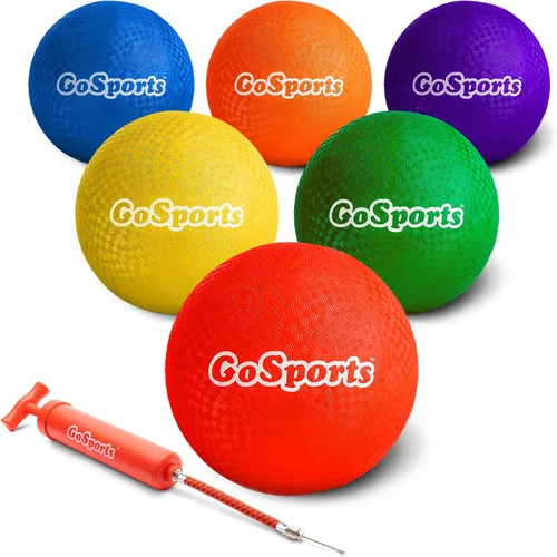 Vista 7 de GoSports Playground Balls for Kids - Choose 8.5” or 10” Sizes - Heavy Duty Set of 6 with Carry Bag and Ball Pump
