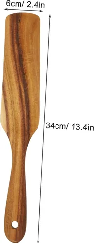 Vista 2 de Elegante espátula de mango largo de madera 13.4 in de gran tamaño antiadherente herramienta de cocina accesorio de cocina