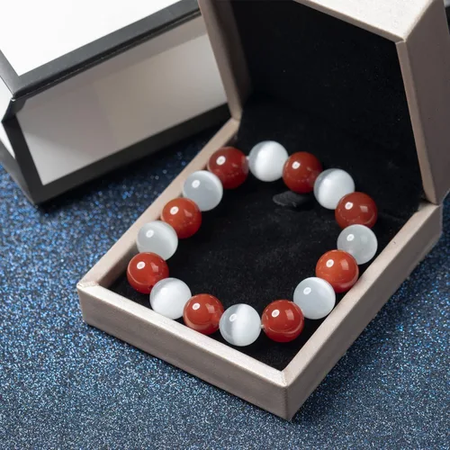 Vista 5 de BESTMVP Agate Crystal Natural Stone Relax Anxiety Crystal Beaded Men Women Stretch Bracelet Unisex