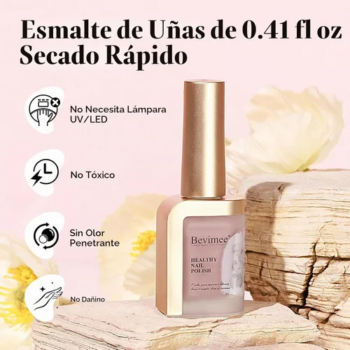 Vista 4 de Esmalte de uñas de secado rápido, esmalte de uñas regular Sheer Nude