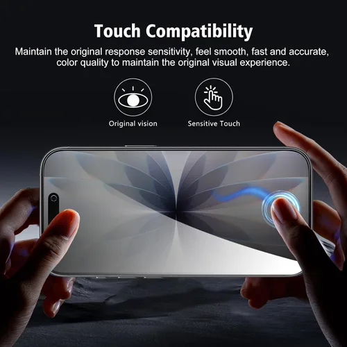 Vista 8 de Paquete de 2+2 protectores de pantalla de privacidad para iPhone 17 con protector de lente de cámara, película de protección de vidrio templado