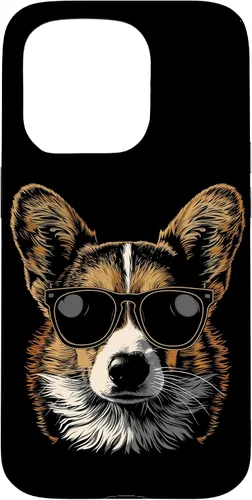 Vista 11 de iPhone 16 Corgi con gafas de sol divertido perro mamá papá Corgi caso