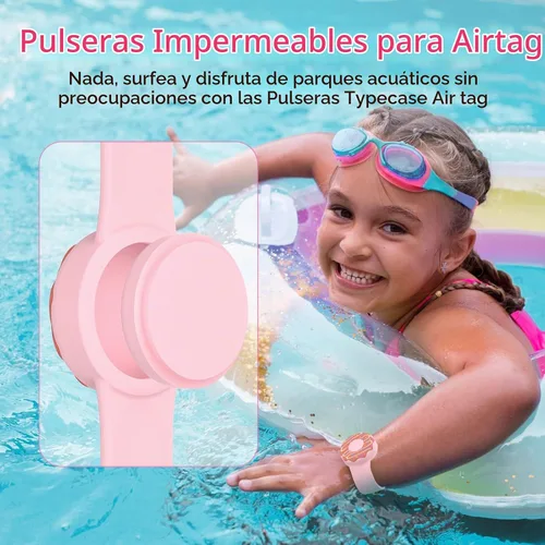 Vista 2 de Pulseras impermeables AirTag para niños, pulseras de silicona ocultas Donut & Owl