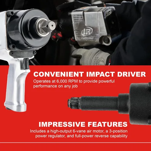 Vista 3 de Ingersoll Rand 261-3 - Llave de impacto neumática de 3/4 pulgadas, par de torsión hacia adelante de 1100 pies-libras, empuñadura tipo pistola
