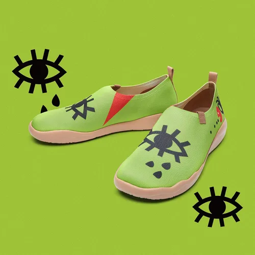 Vista 2 de UIN Mocasines para hombre, zapatos de viaje, sin cordones, de punto, casuales, ligeros, cómodos, de moda, zapatos deportivos Love Confession Toledo