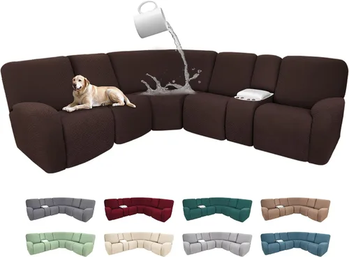 Vista 33 de Fundas de sofá reclinable seccional 100% impermeables para sofá reclinable en forma de L, funda de sofá modular de esquina en forma de L, fundas