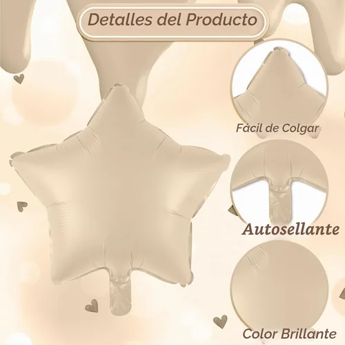 Vista 3 de Decoración de Globos Número 10 de 40 Pulgadas, Globos de Corazón Neutro de Papel de Aluminio Crema Retro Albaricoque Marrón con Globo de Helio