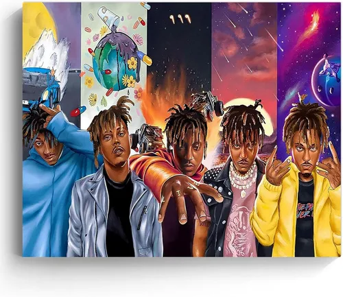 Vista 13 de Juice Wrld - Arte de Lienzo para Pared, Impresión de Póster de Portada de Álbum de Música, Póster de Rapero Cantante Arte Enmarcado, Arte de Lienzo