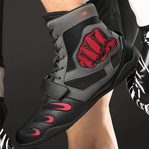 Vista 7 de UKUBAG Zapatos de lucha libre para hombre, tenis de boxeo ligeros, zapatos de lucha de boxeo, zapatos deportivos casuales